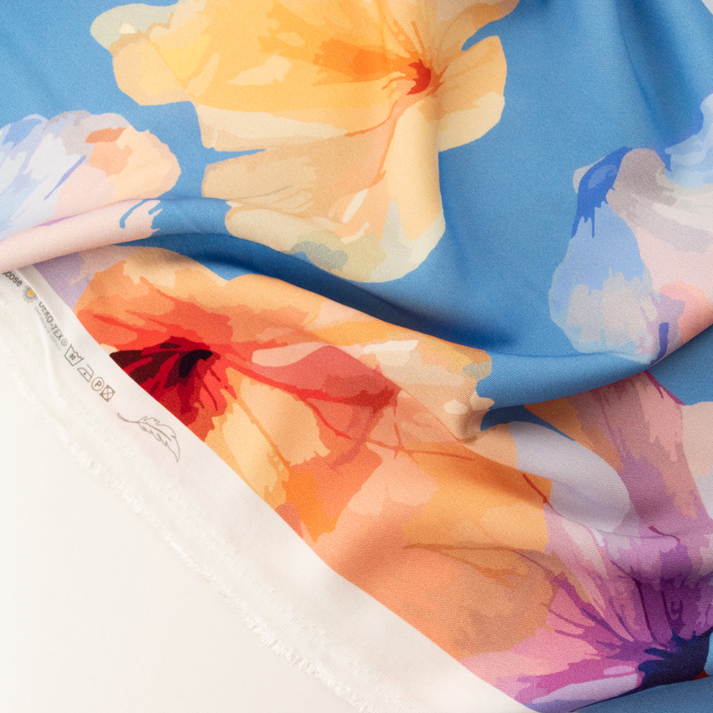 Light &amp; Lush - Viscose Twill - Magnolia Dream - Azure