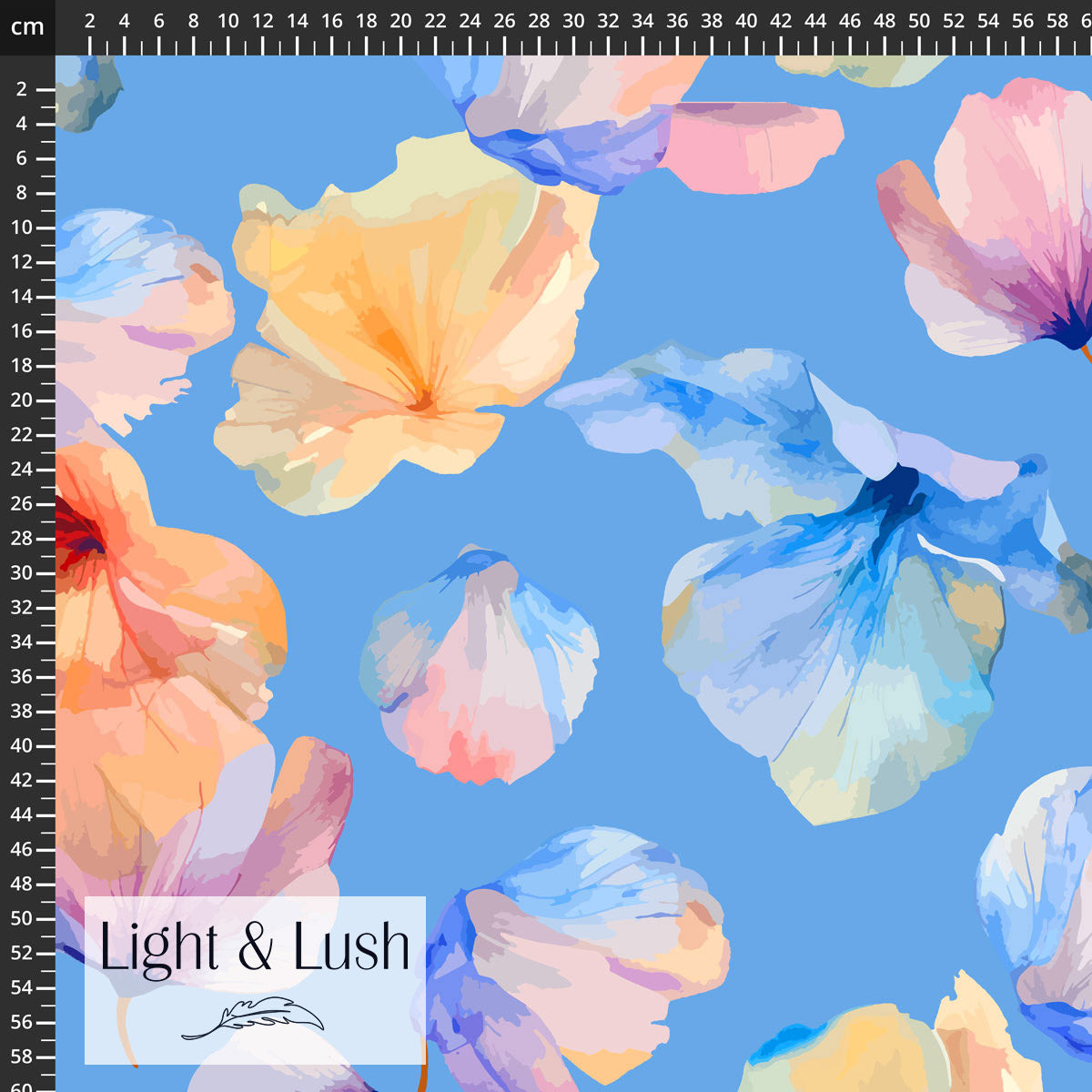 Light &amp; Lush - Viscose Twill - Magnolia Dream - Azure