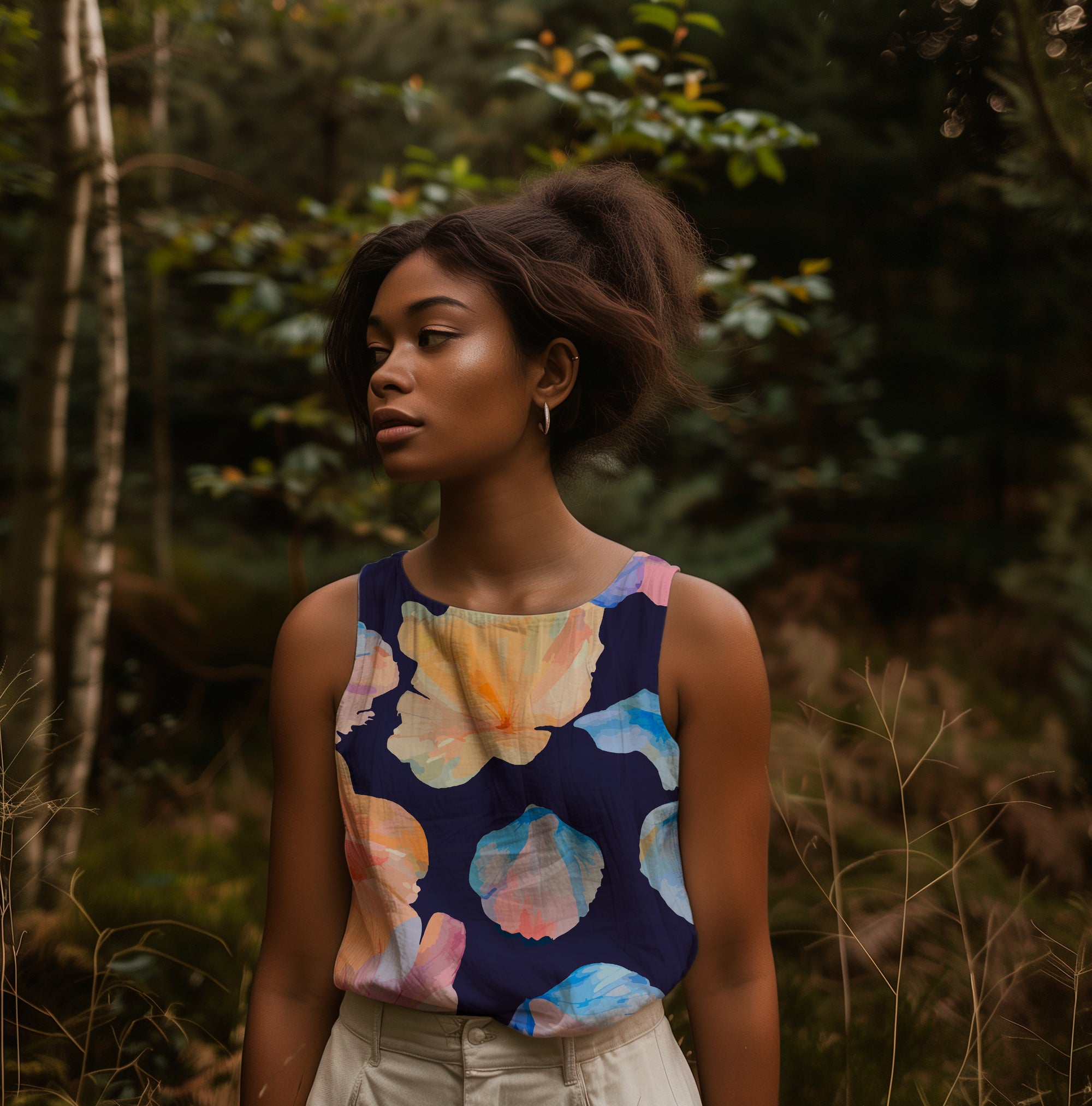 Light &amp; Lush - Viscose Twill - Magnolia Dream - Royal