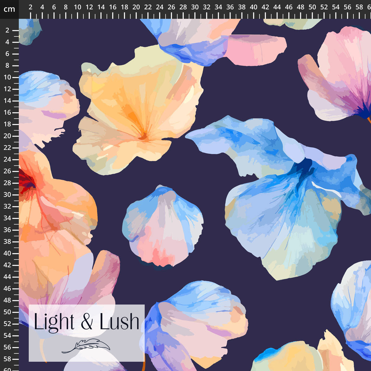 Light &amp; Lush - Viscose Twill - Magnolia Dream - Royal