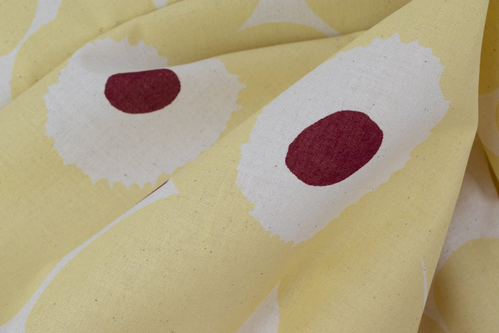 Marimekko - Limited Edition - Pieni Unikko 2 - Unbleached Cotton - Butter Yellow