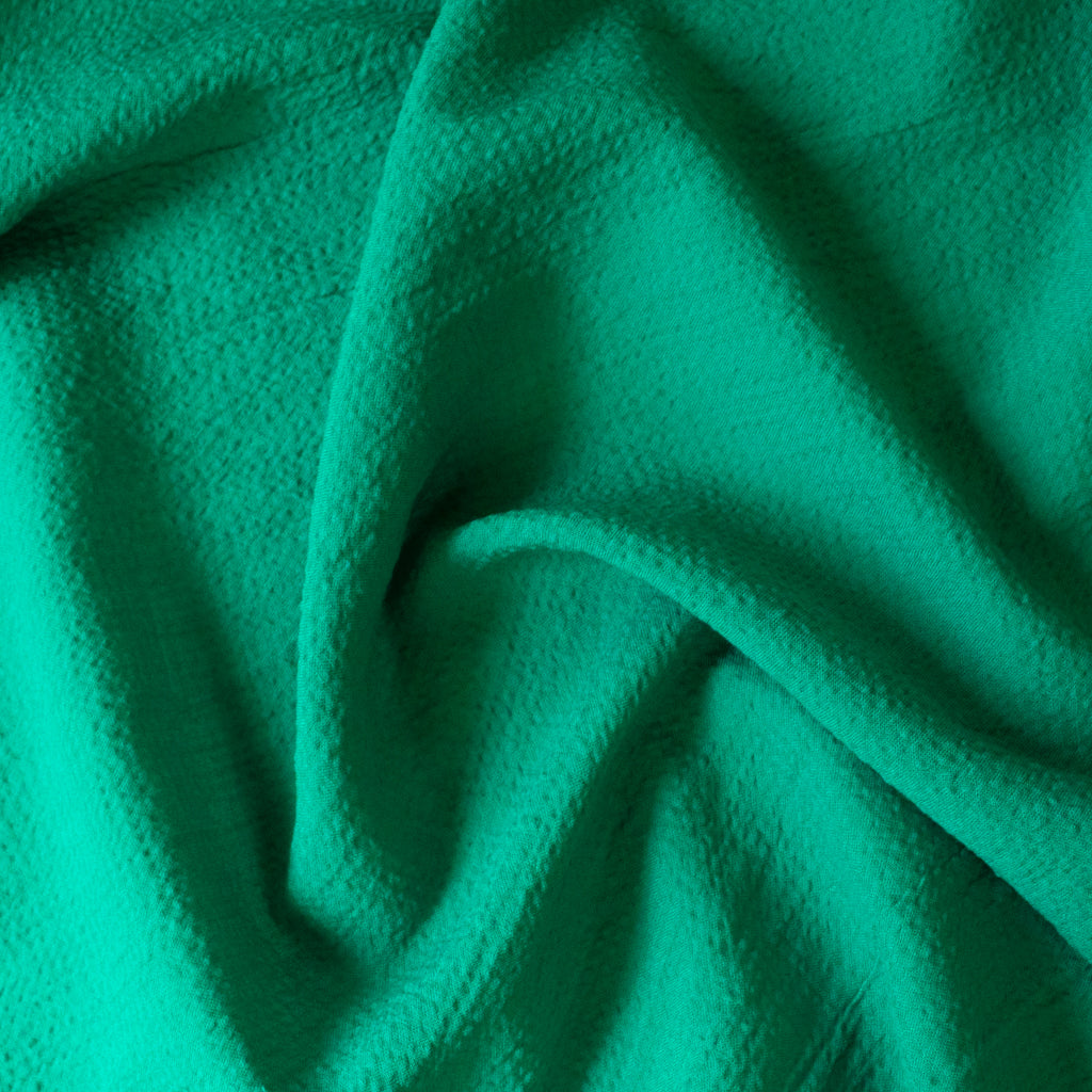 Mini Check - Fine Seersucker - Cotton Viscose - Vivid Green