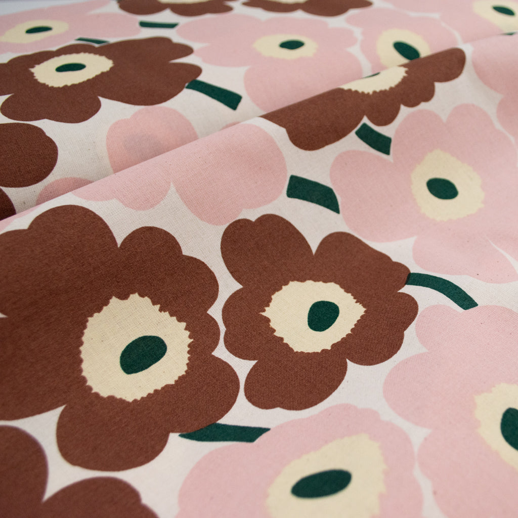 Marimekko - LIMITED EDITION - Mini Unikko - Unbleached Cotton - Pink &amp; Chestnut