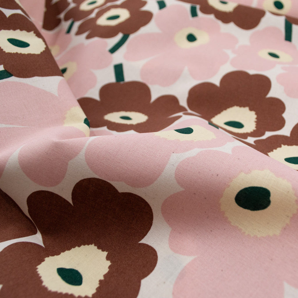 Marimekko - LIMITED EDITION - Mini Unikko - Unbleached Cotton - Pink &amp; Chestnut