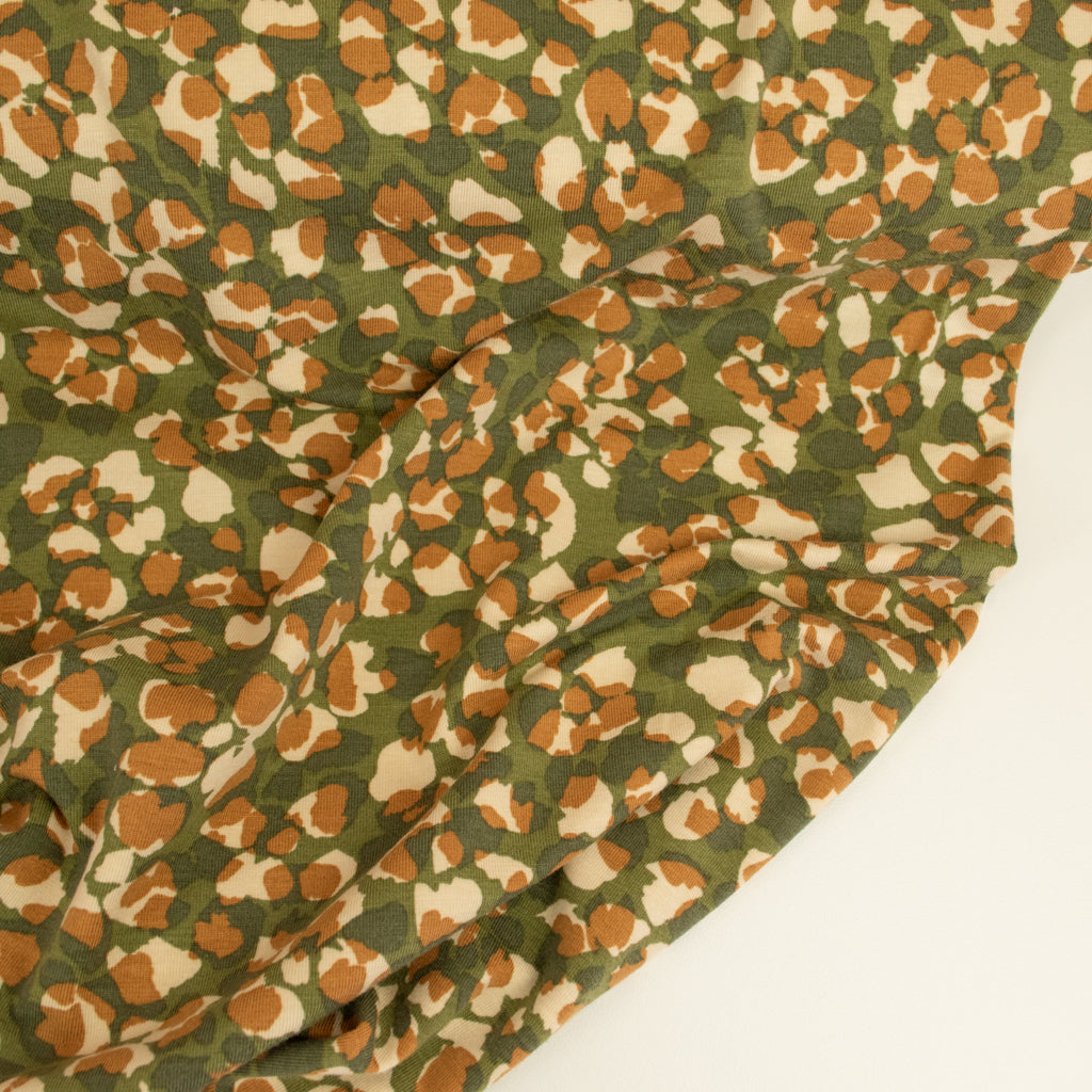Modal Cotton Jersey - Safari - Moss Green