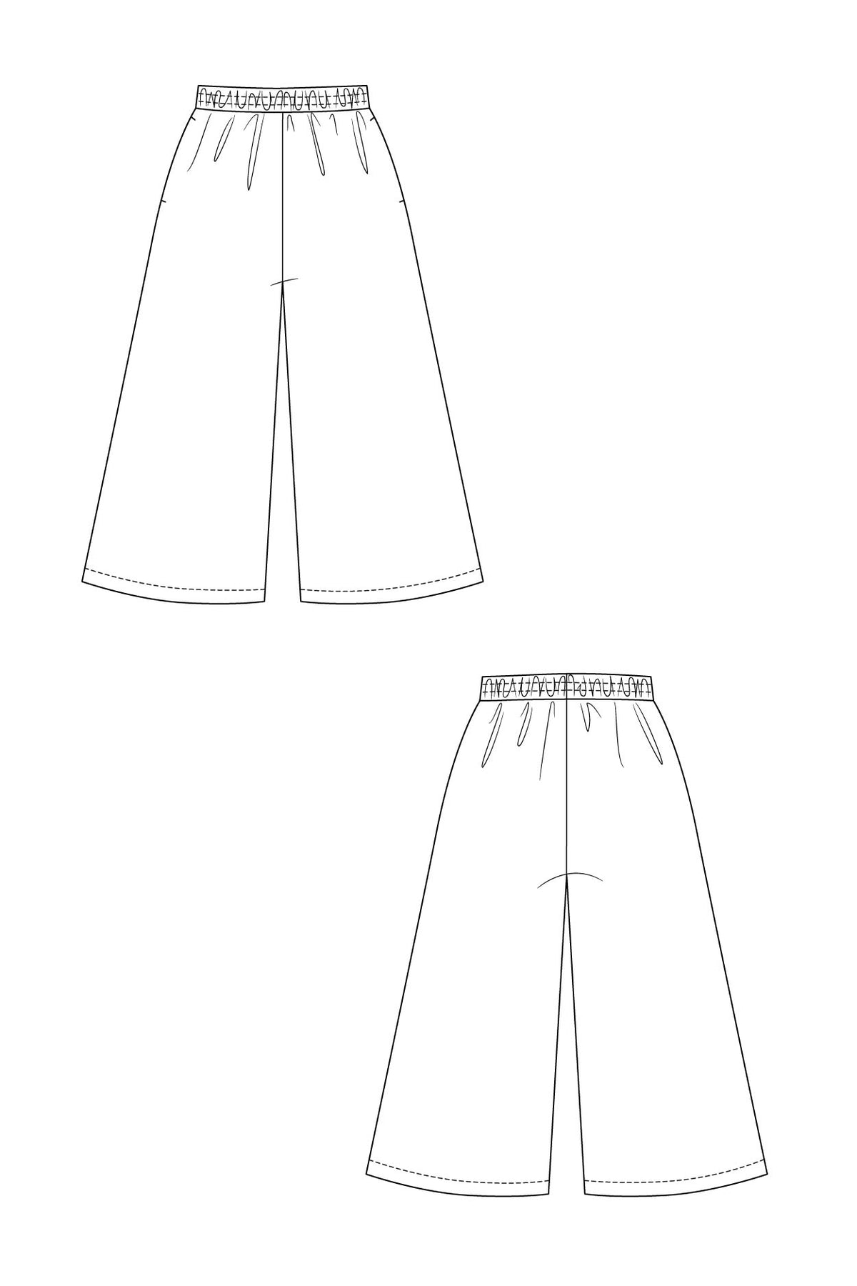 PDF Pattern - Ninni Elastic Waist Culottes | Named Clothing