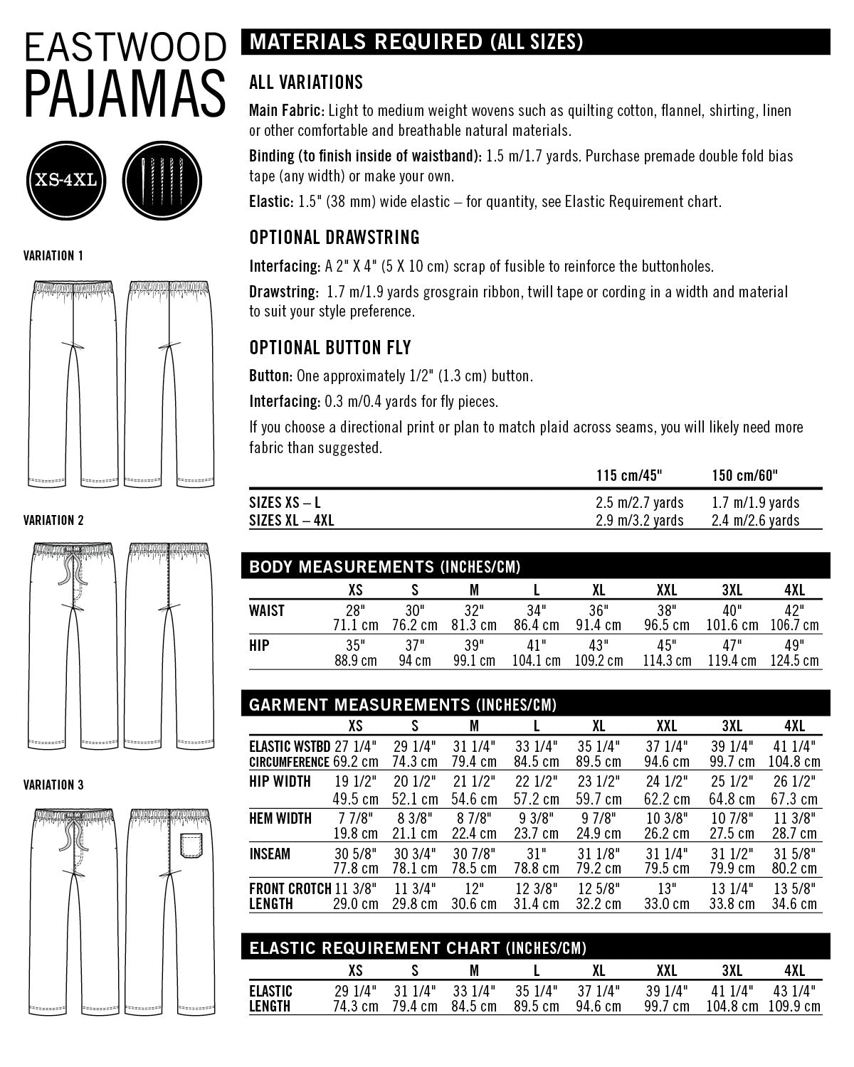 PDF Pattern - Eastwood Pajamas | Thread Theory