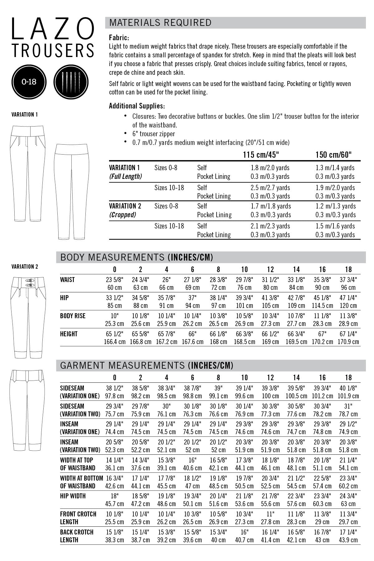 PDF Pattern - Lazo Trousers | Thread Theory