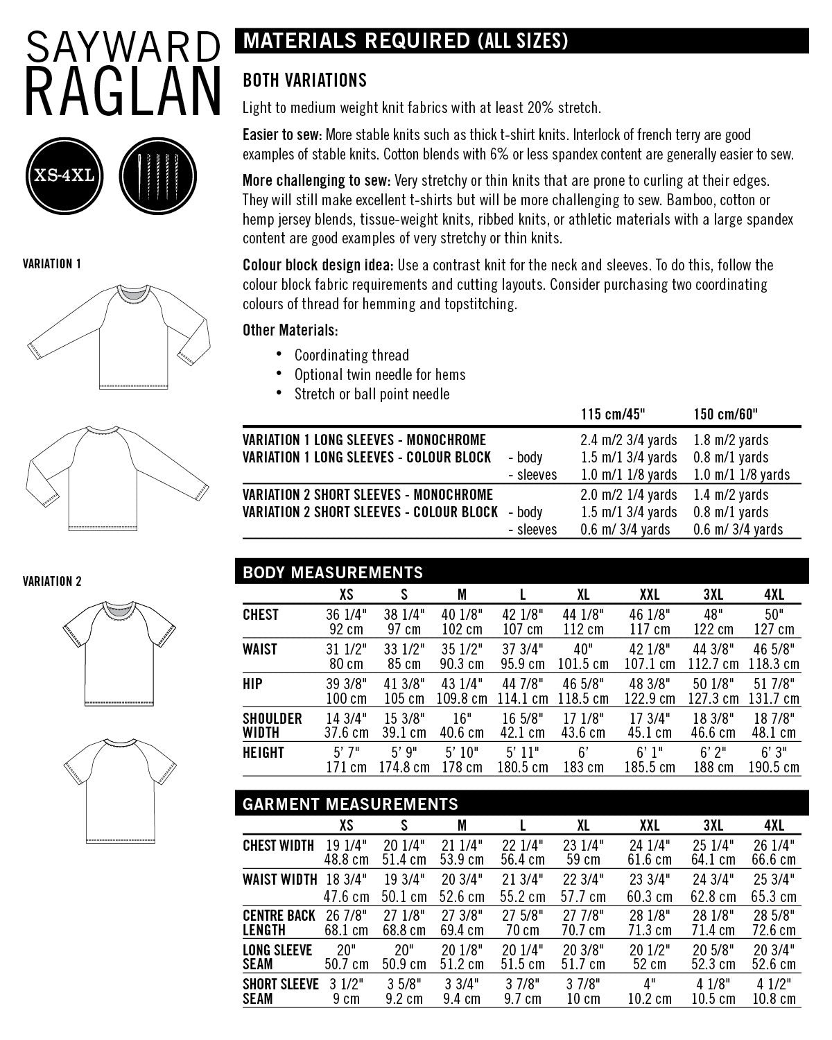 PDF Pattern - Sayward Raglan | Thread Theory