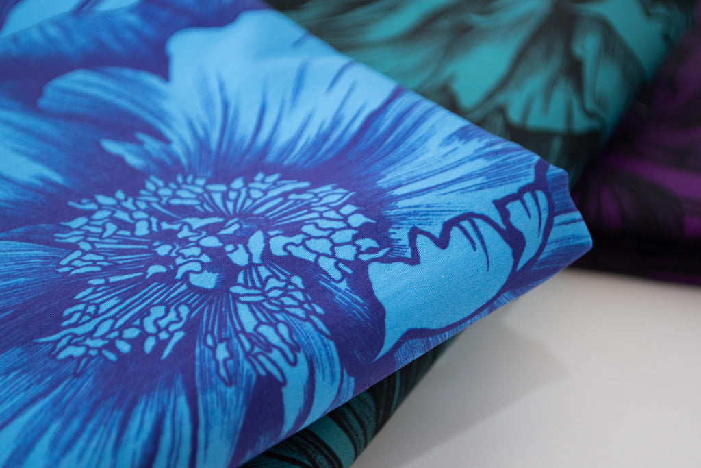 Johanna Ralph | Peonies Electric Blue | Cotton Sateen