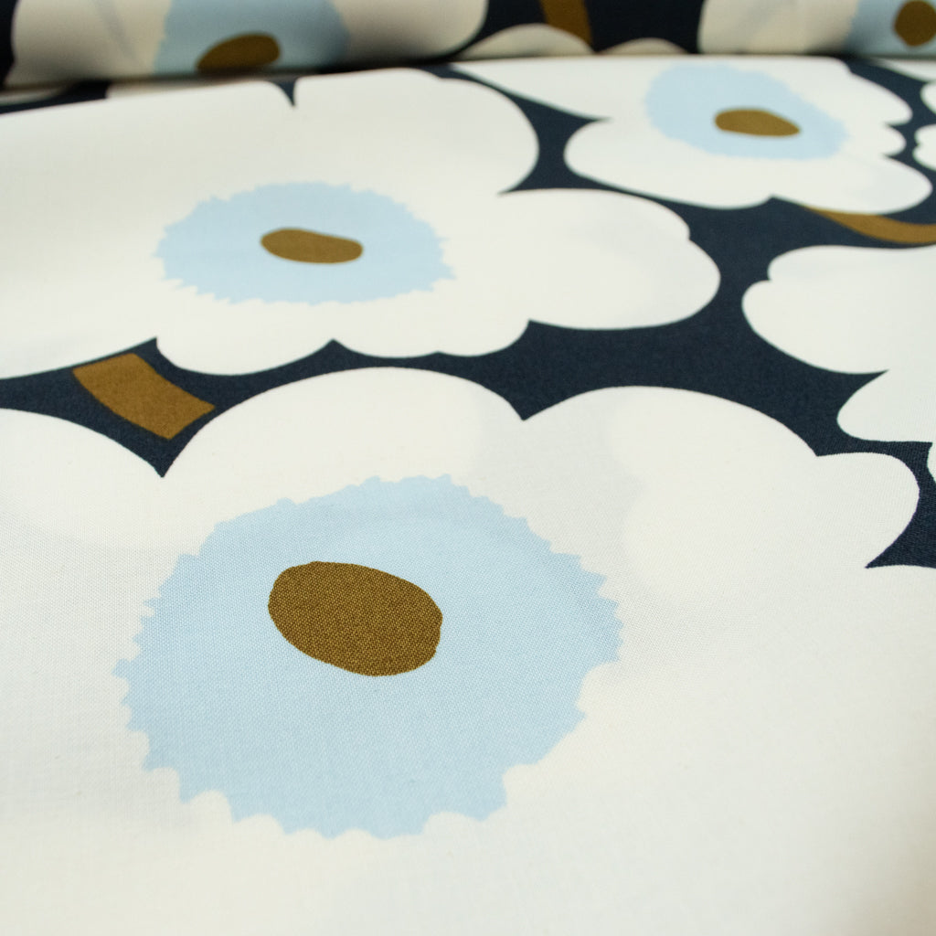 Marimekko - Pieni Unikko - Organic Cotton - Blueberry &amp; Off-White