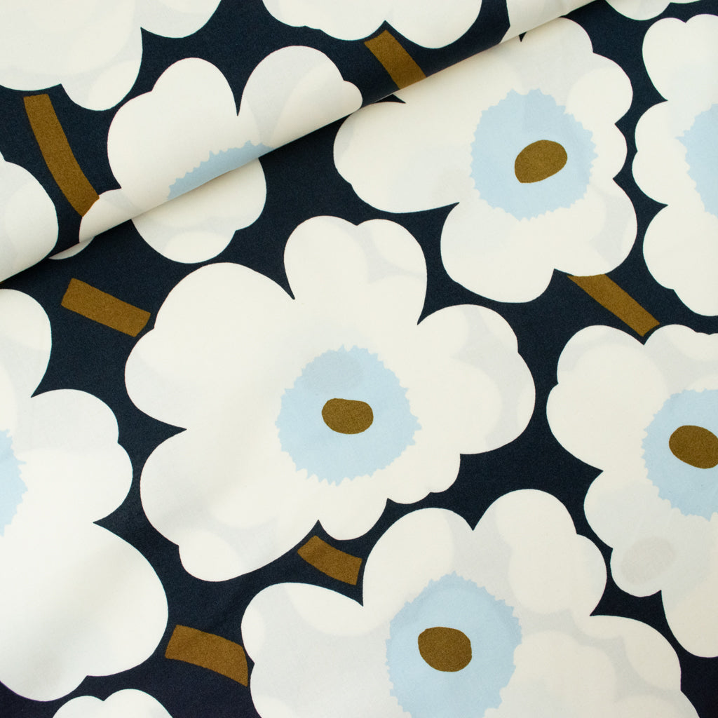Marimekko - Pieni Unikko - Organic Cotton - Blueberry &amp; Off-White