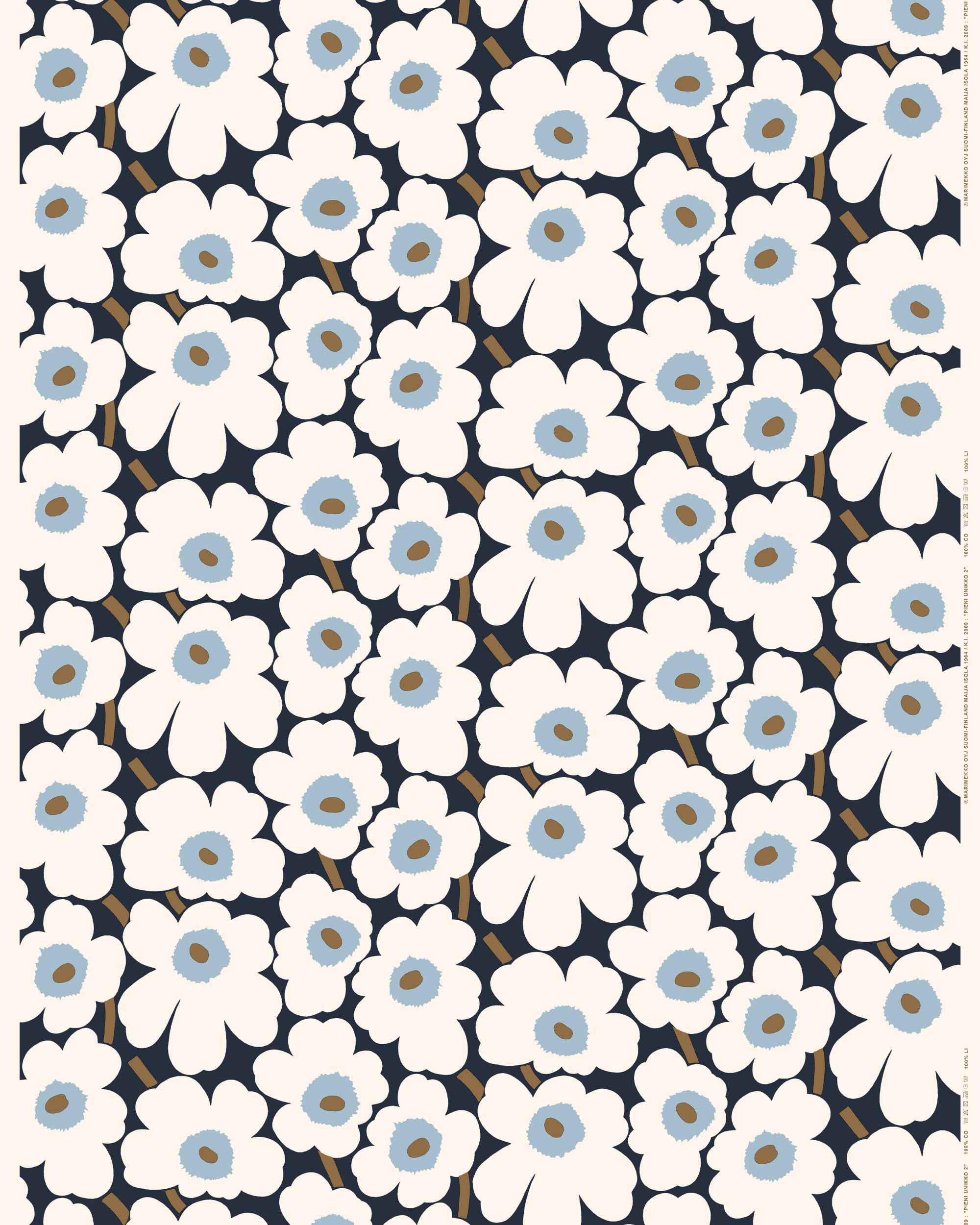 Marimekko - Pieni Unikko - Organic Cotton - Blueberry &amp; Off-White