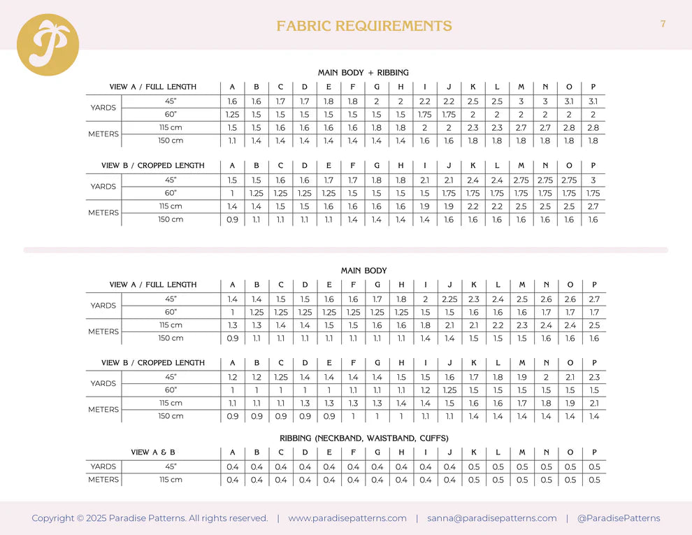 PDF Pattern - Pine Raglan | Paradise Patterns
