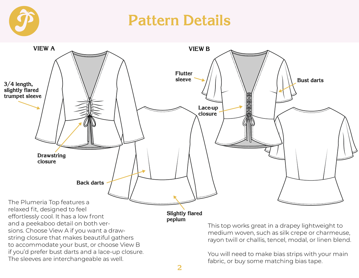 PDF Pattern - Plumeria Top | Paradise Patterns