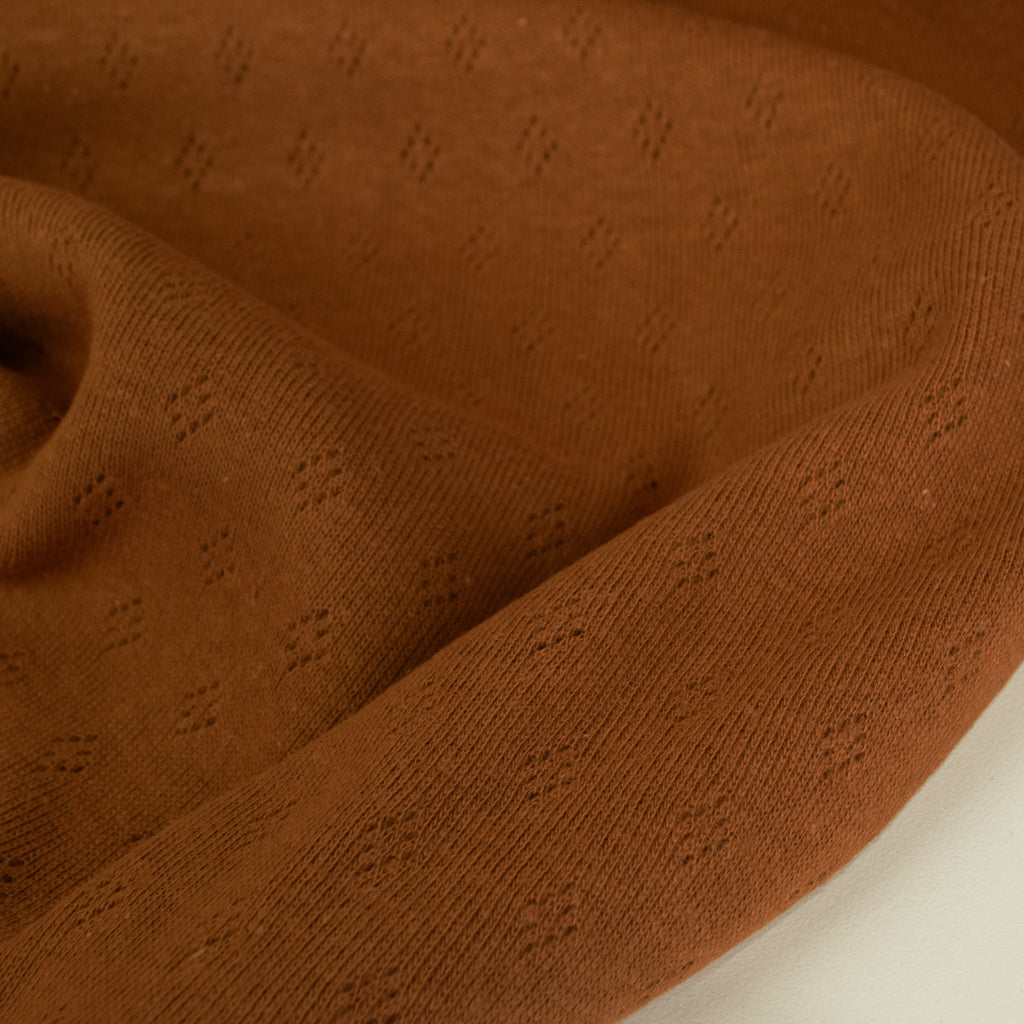 Pointelle Cotton Jersey - Cognac