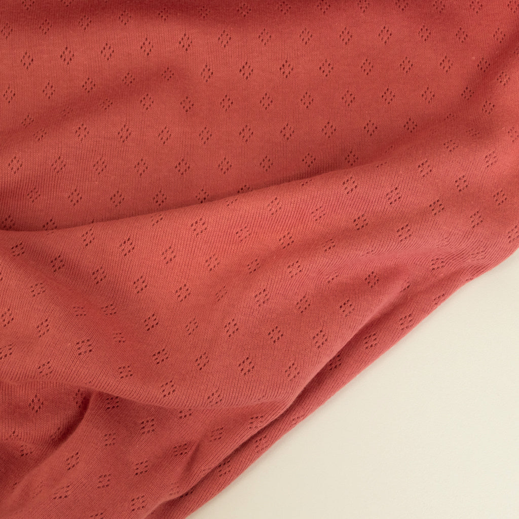 Pointelle Cotton Jersey - Coral