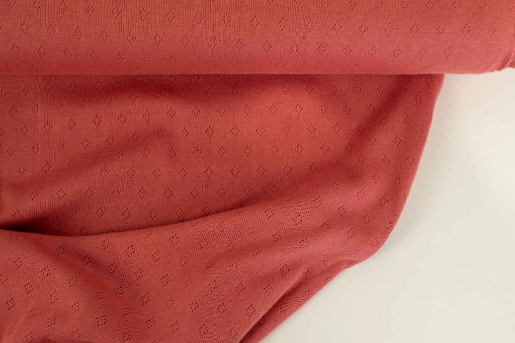 Pointelle Cotton Jersey - Coral