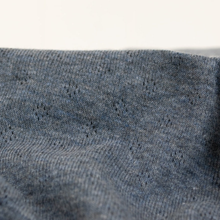 Pointelle Cotton Jersey - Grey Blue Melange