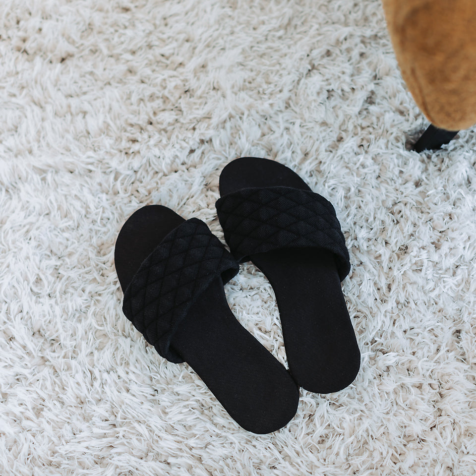 See You At Six - Quilted Piqué Knit - Black