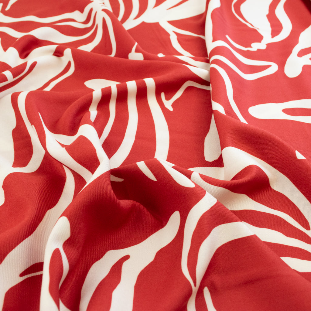 Light &amp; Lush - Viscose Twill - Red Lily