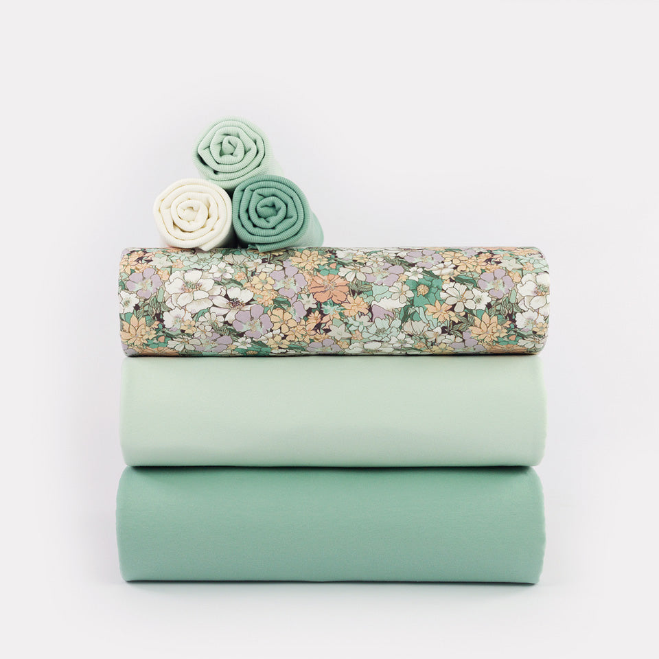 See You At Six - Ribbing - Granite Green - 68cm piece with fault