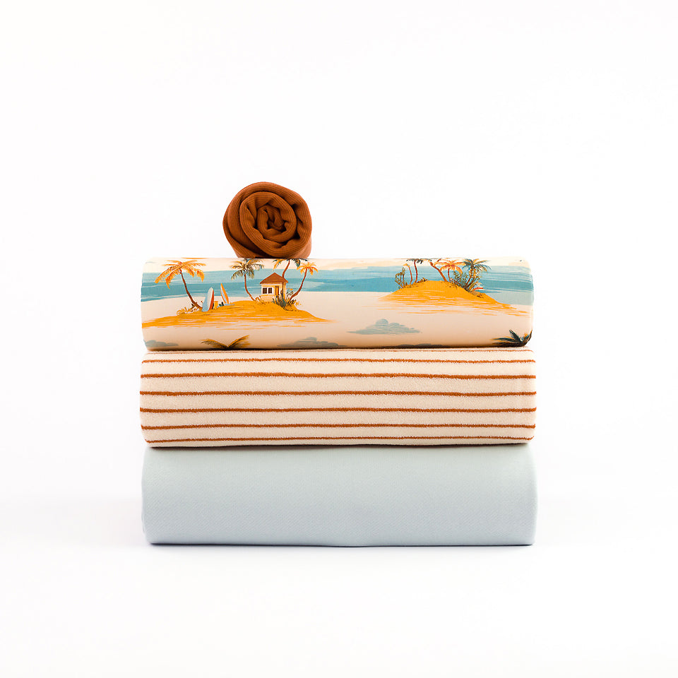 See You At Six - Horizontals- Sponge Terry Cloth - Papyrus Crème