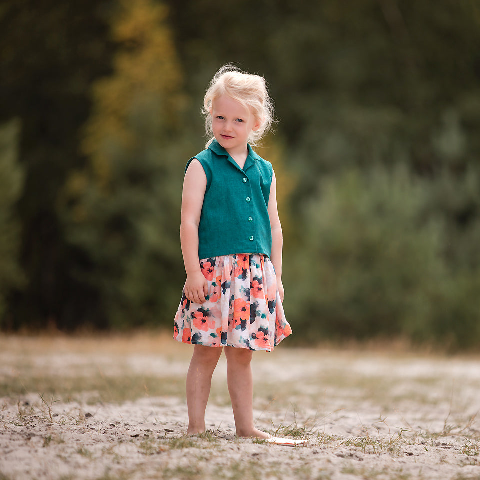 See You At Six - Linen Viscose Blend - Teal Green