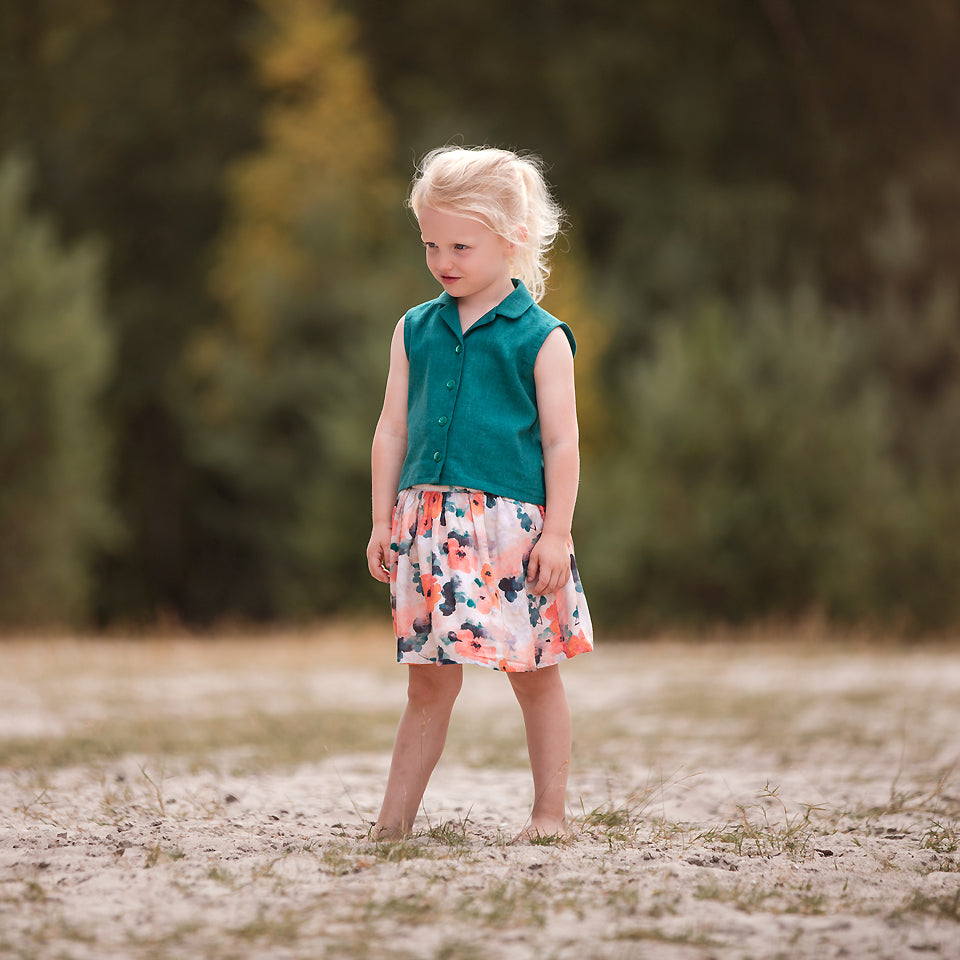 See You At Six - Linen Viscose Blend - Teal Green