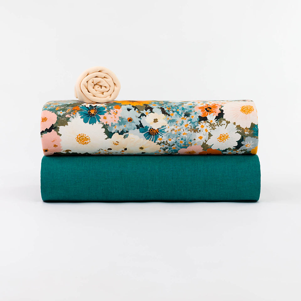 See You At Six - Linen Viscose Blend - Teal Green