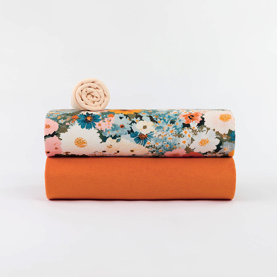 See You At Six - Sponge Terry Cloth - Autumn Maple Orange - 70cm piece