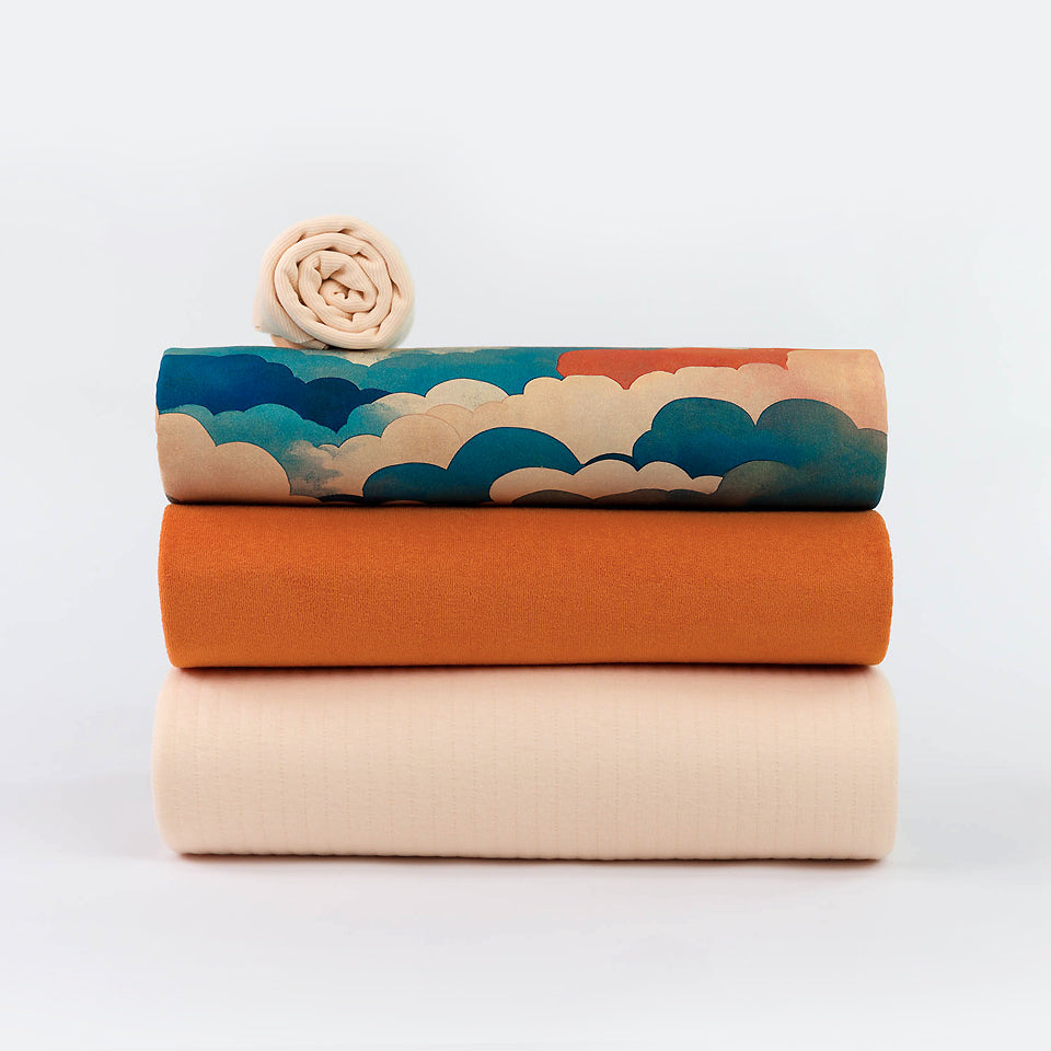 See You At Six - Sponge Terry Cloth - Autumn Maple Orange - 70cm piece