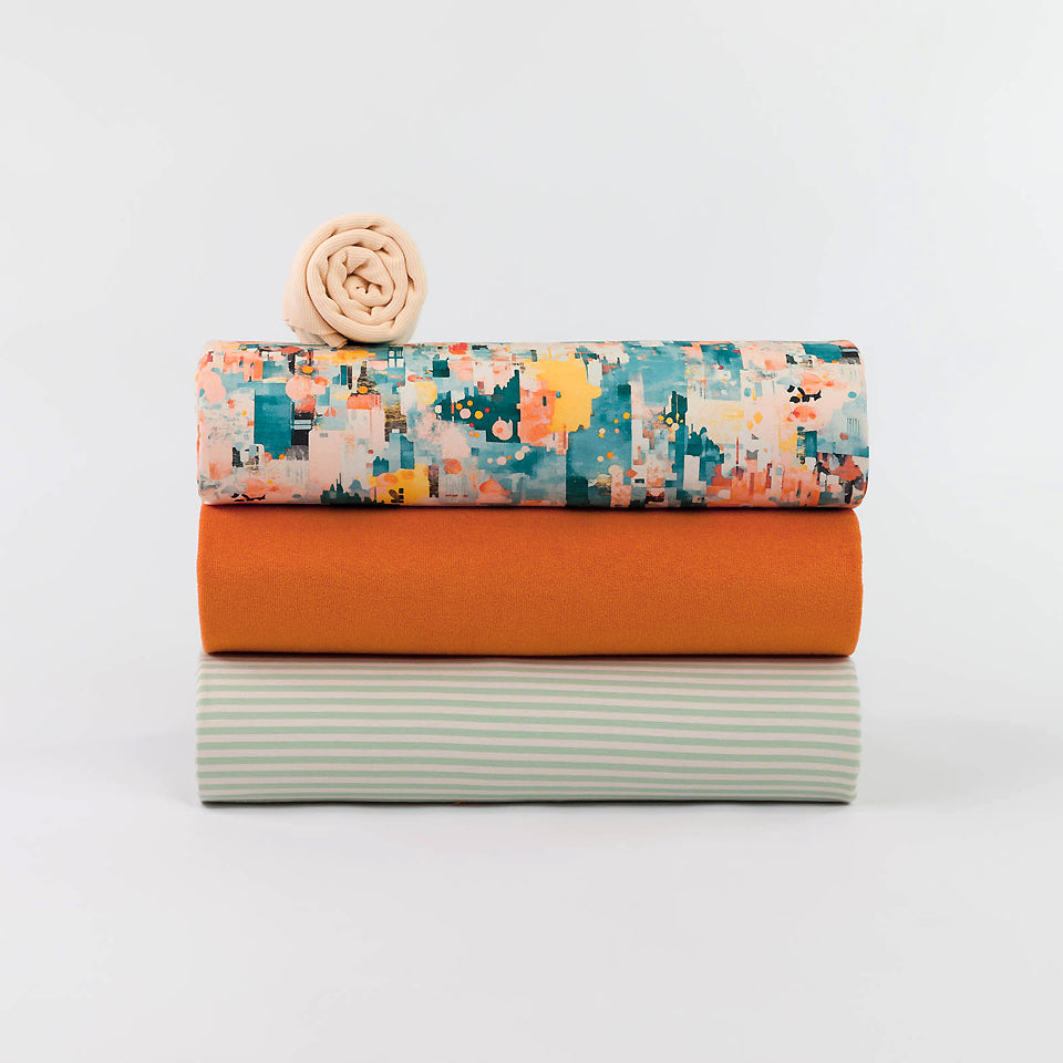 See You At Six - Sponge Terry Cloth - Autumn Maple Orange - 70cm piece