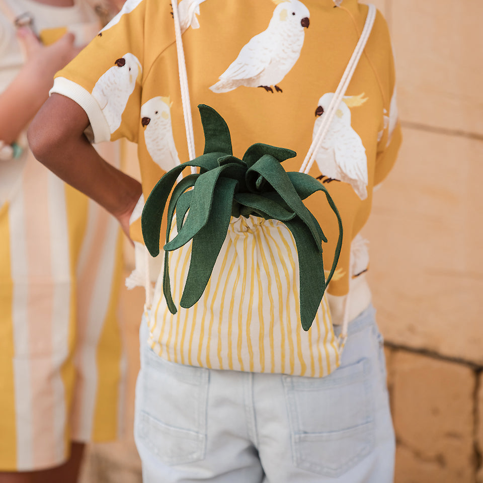 See You At Six - Wiggly Verticals - Yellow -  Cotton Canvas Gabardine Twill - Papyrus Crème