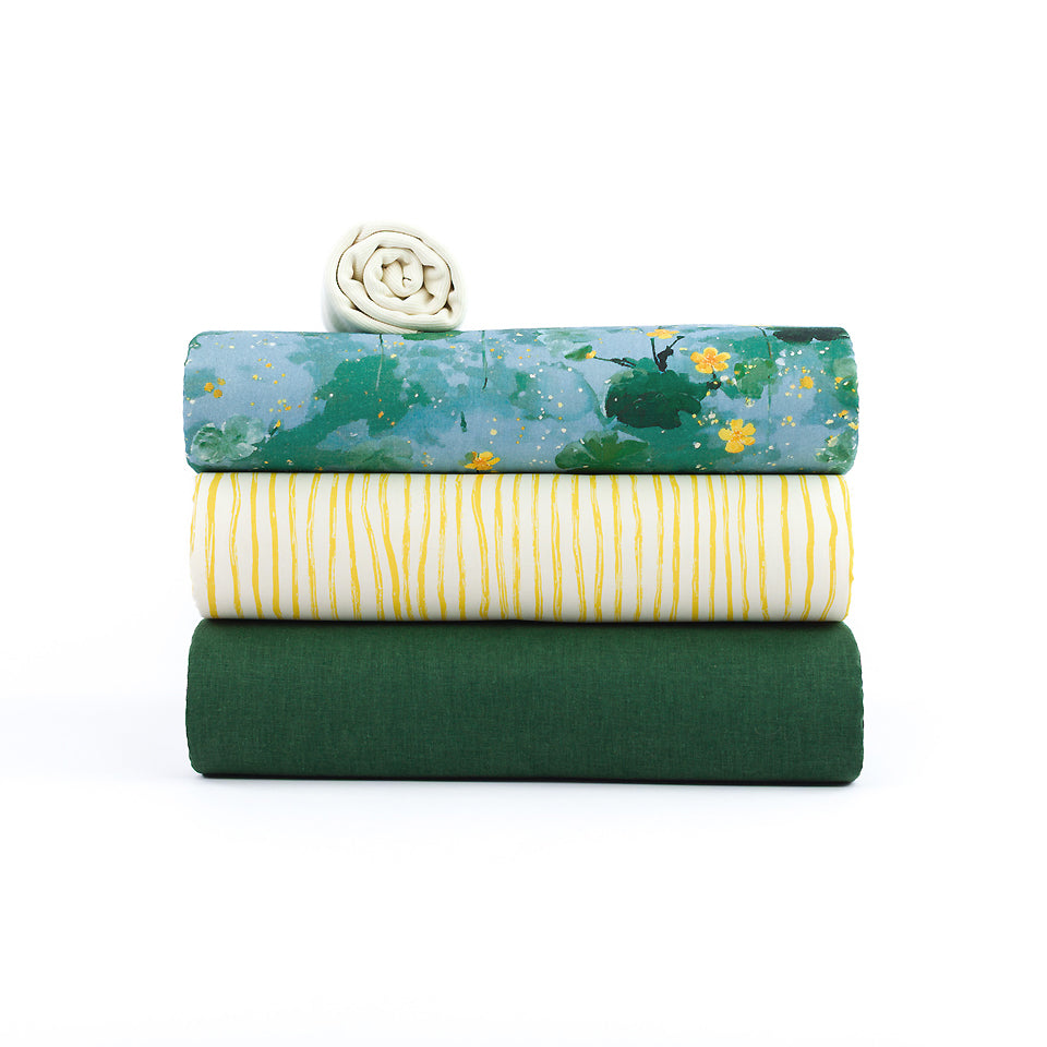 See You At Six - Wiggly Verticals - Yellow - Cotton - Papyrus Crème