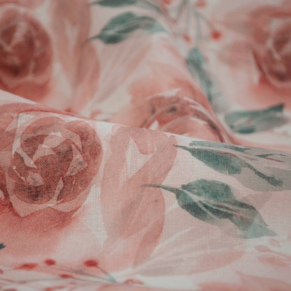 English Rose Printed Linen