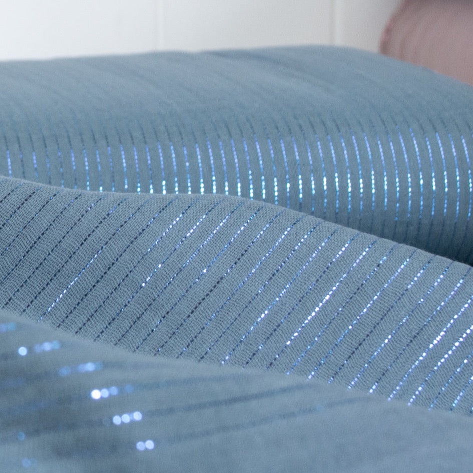Sparkly Cotton Double Gauze - Dusty Blue