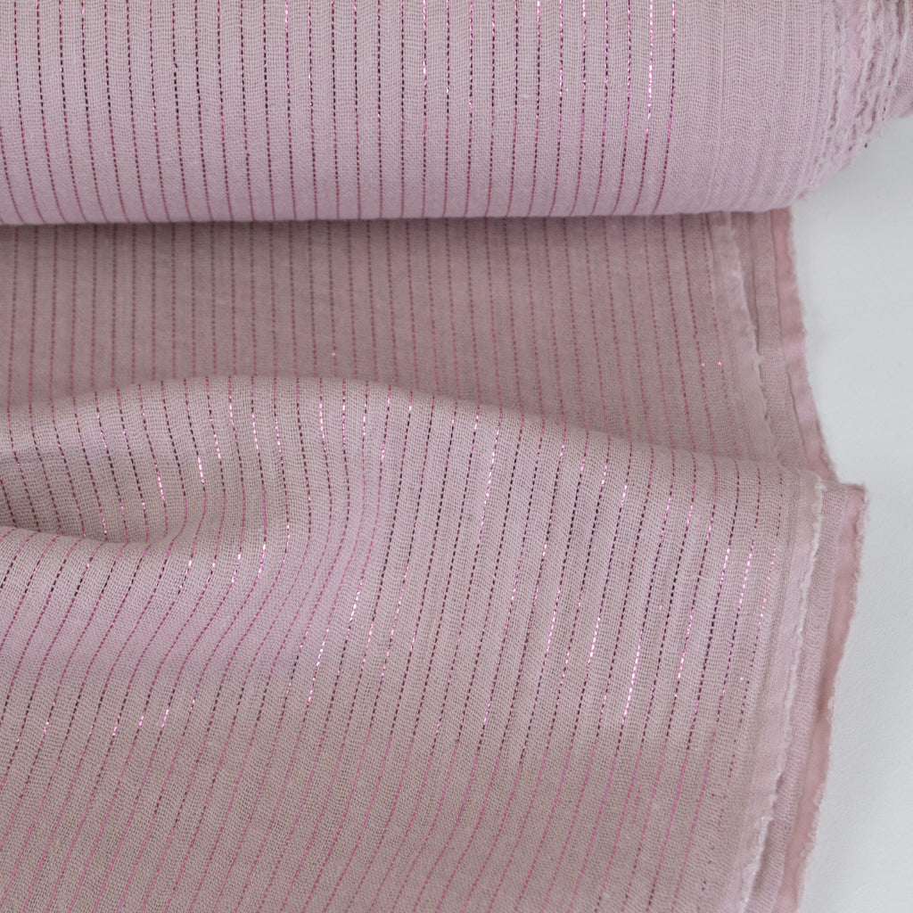 Sparkly Cotton Double Gauze - Old Rose