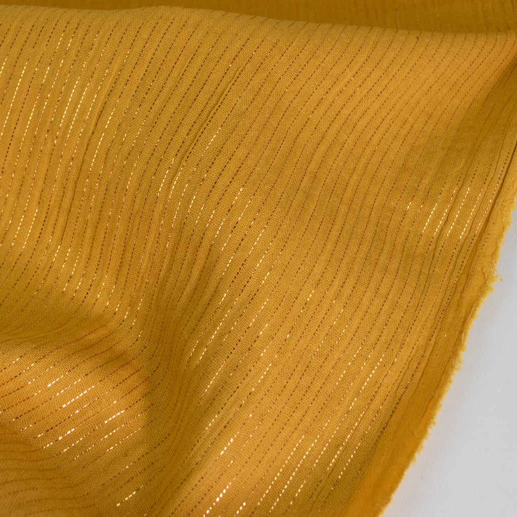 Sparkly Cotton Double Gauze - Ochre