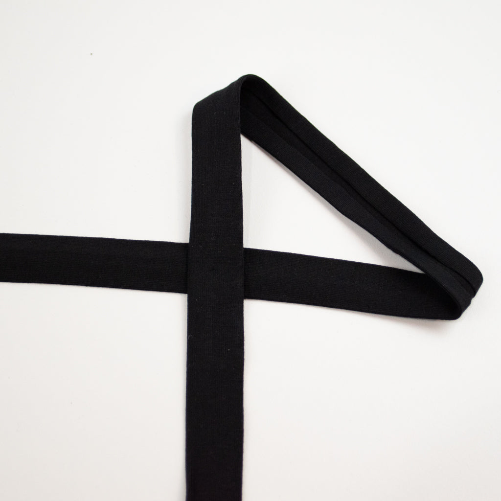 Bias Binding - Stretch Cotton Jersey - Black