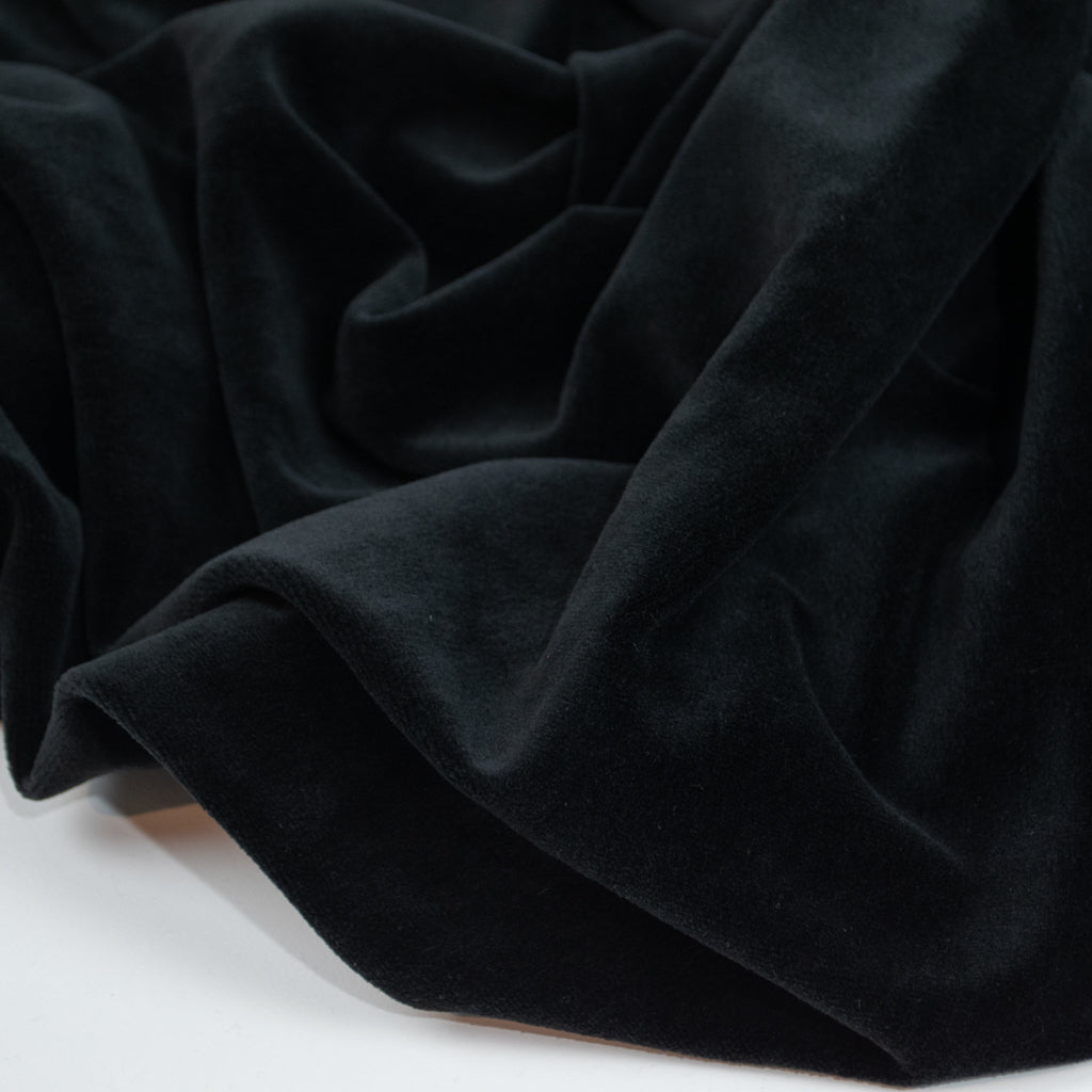 Stretch Cotton Modal Velour - Black - 142cm piece – MaaiDesign Fabrics