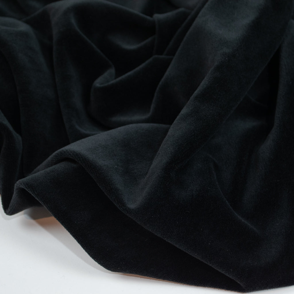 Stretch Cotton Modal Velour - Black