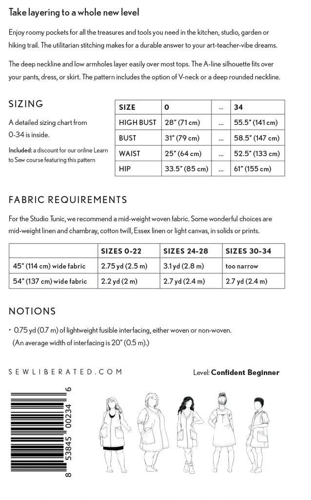 Studio Tunic - Sewing Pattern | Sew Liberated