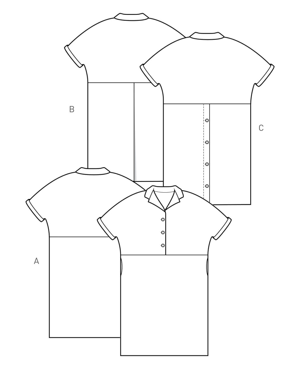 PDF Pattern - Flip Collar Shirt Dress | The Makers Atelier