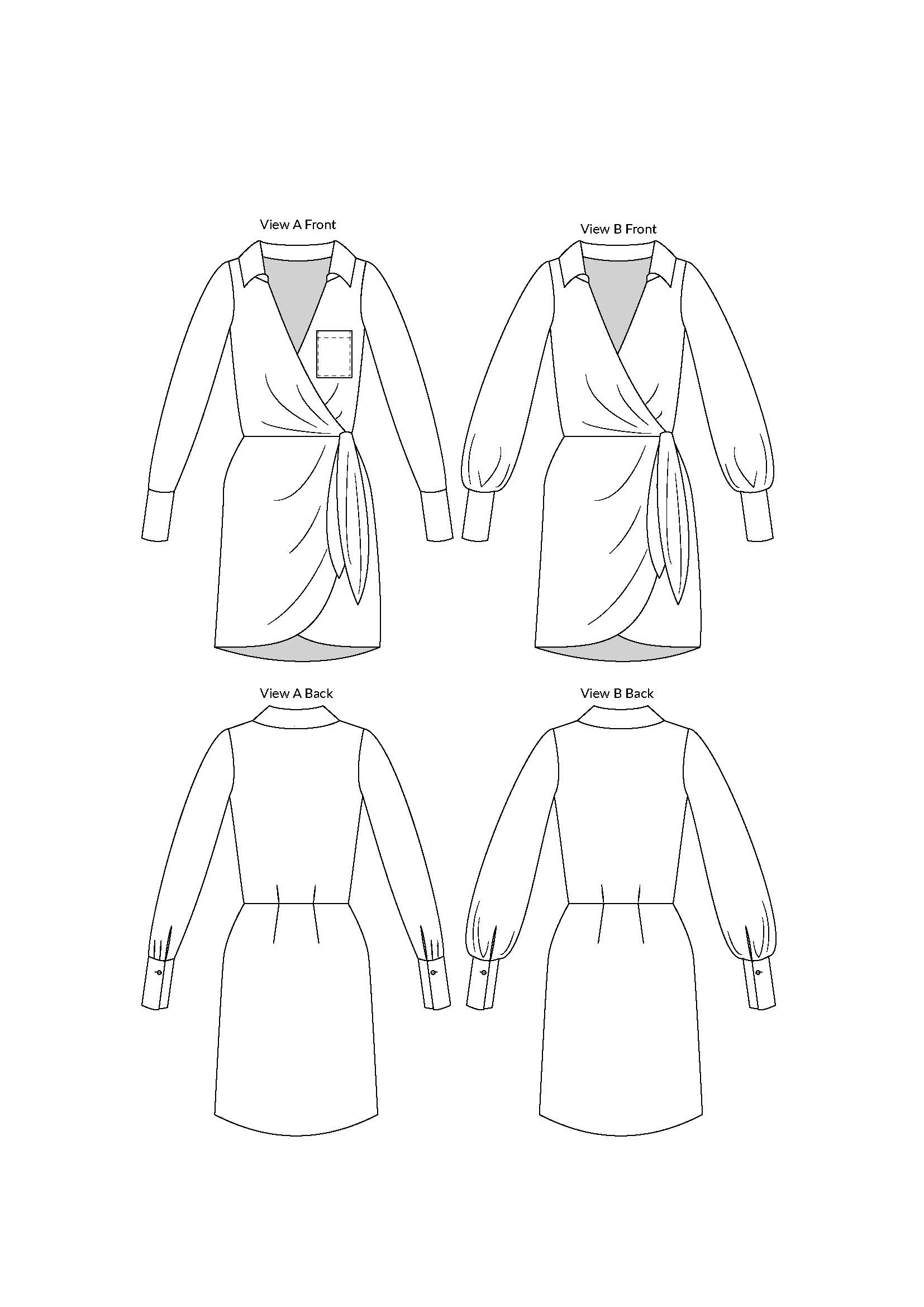 PDF Pattern - Atlas Wrap Dress | Sewing Patterns by Masin