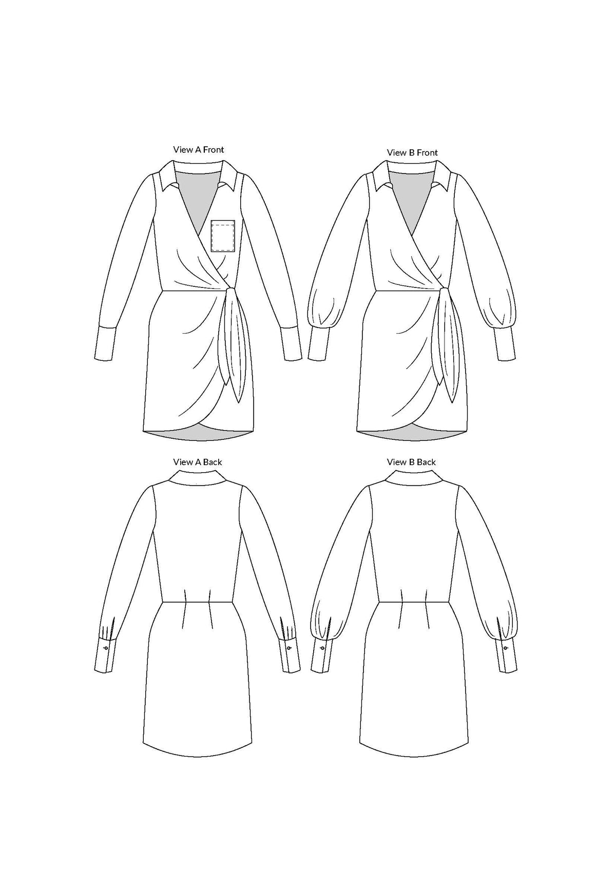 PDF Pattern - Atlas Wrap Dress | Sewing Patterns by Masin – MaaiDesign ...