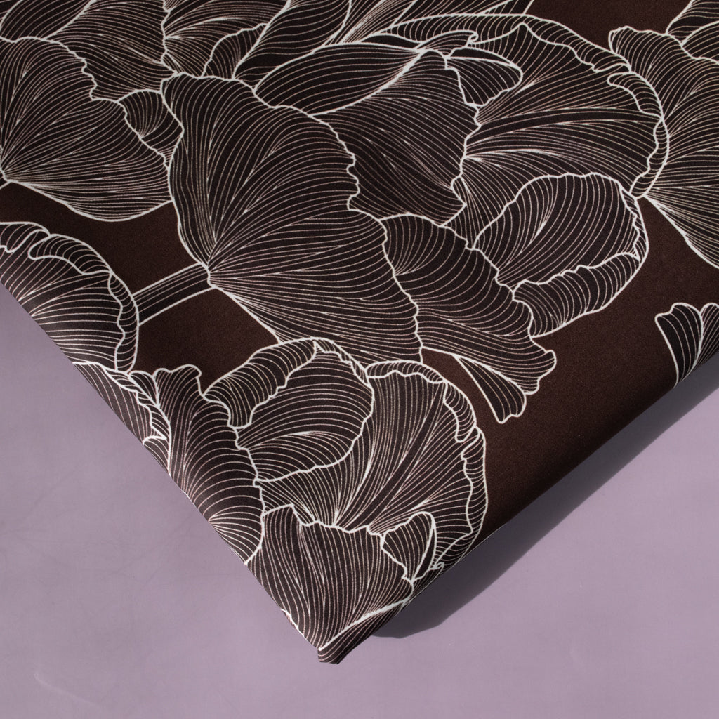 Johanna Ralph | Tulips Chocolate Brown | Cotton Sateen