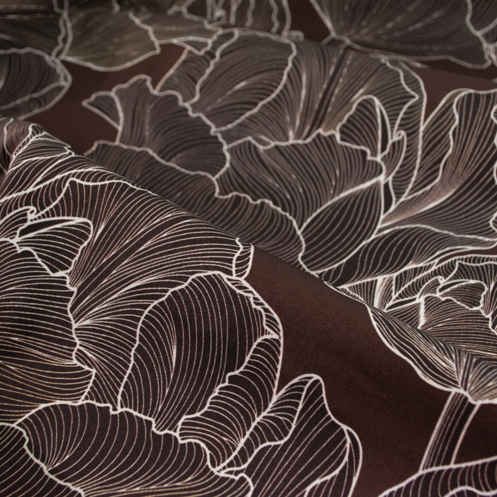 Johanna Ralph | Tulips Chocolate Brown | Cotton Sateen