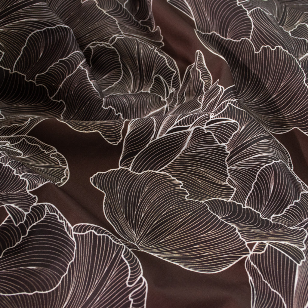 Johanna Ralph | Tulips Chocolate Brown | Cotton Sateen