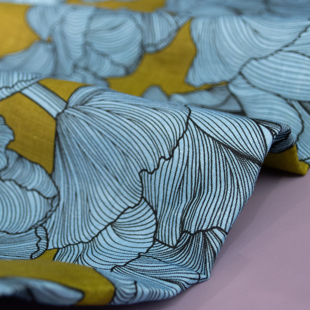 Johanna Ralph | Tulips Dark Chartreuse | Linen